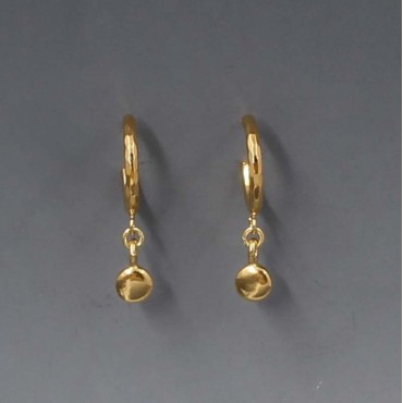 Gold hoop disc drop earrings